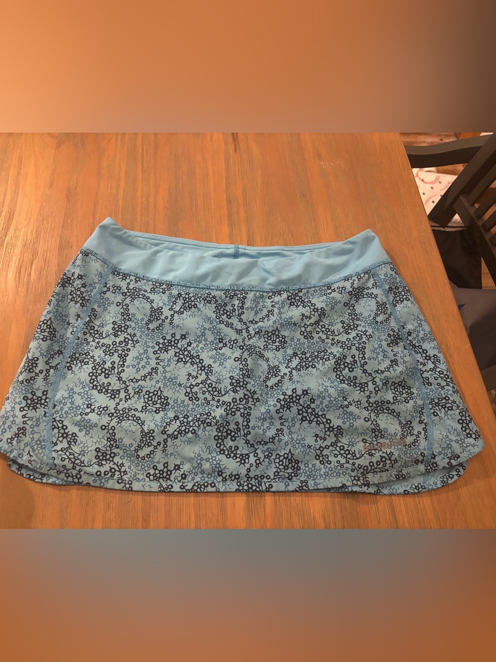Patagonia Blue Floral Geometric Active Skort Size Petite 8 P8
